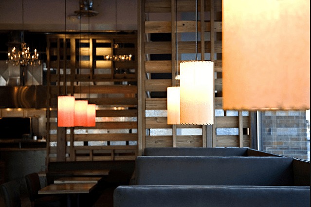 photo of modern restaurant lamps
