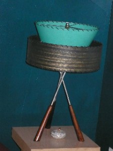 vintage lamp with tripod base